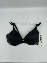 DKNY Signature Skin Fit to Flex Demi Bra 32D Style #453231 Black C8
