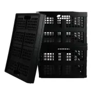 3-Pack Plastic Collapsible Storage Crate, 30 L Folding Storage Baskets, Black