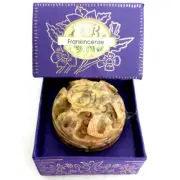 Song of India Solid Bees Wax Perfume Frankincense In Soapstone carved pot