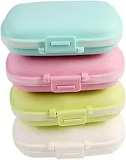 4pcs Box 8 Compartments Double Seal Ring Pill Box Organizer Daily Medicine Pillbox Case Small Holder Container Convenient Organiser Portable Pill Boxes 8-grids Plastic