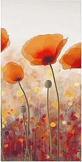 QMNLKH Beach Towel Lightweight Quick Dry Swimming Towel Red Poppy Flowers Large Travel Blanket for Adult