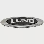 Lund Boat Raised Decal 2117935 | 4 1/2 x 1 1/2 Inch Silver Black