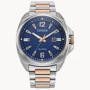 Men's Citizen Eco-Drive® Sport Luxury Two-Tone Watch with Blue Dial