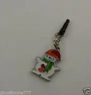 smiling Snowman cute charm cell phone or charm ear cap dust plug