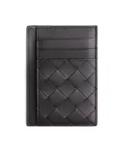Bottega Veneta Card Case with Coin Purse in Black