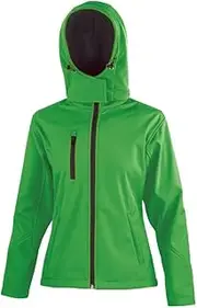 [Result] Core Womens TX Performance Hooded Soft Shell Jacket Vivid Green/Black L/14