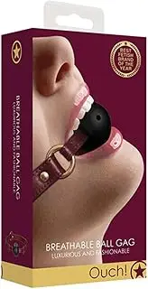 Ouch! Halo Breathable Mouth Restraint Ball Gag, Burgundy