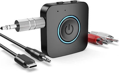 Bluetooth V5.0 2-In-1 Adapter, Wireless Transmitter & Receiver for TV, PC, Speak