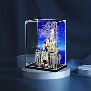 Acrylic display case for LEGO® Disney Castle 71040 3mm Thickness dust-Free and Crystal Clear Display case with Screw (Lego Set is not Included) (with theme background)