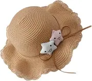 [TEMPNAP] 1pc Weaving Hat for Boys and Girls Sun Cap Breathable Outdoor Activities Hat Light for Beach Playtime Brown