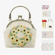 Sunflower Stitched Bag Kit - DIY Embroidery Pattern for Adults - Create Your Own