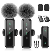 Wireless Lavalier Microphone for iPhone 15/16 USB-C Mini Mic for iPhone Android iPad with Noise Cancelling LED Display,Recording for Podcast,Vlogging