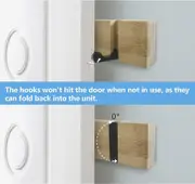 Wall Coat Hook With 5 Retractable Hooks, Wall Coat Rack For Hanging Coats, Scarves, Handbags And Others, Natural