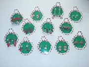Christmas Earrings 12 Pairs With Mistletoe Box For Storage, Brand New