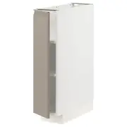 METOD base cabinet with shelves, white/Upplöv matt dark beige, 20x60x80 cm