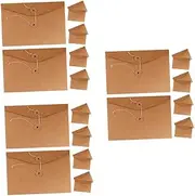 SHINEOFI 3sets Document Envelope Paper Bag Kraft Paper File Envelope Pouch Small Paper Envelopes Bags Record Organization 10pcs*3