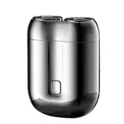 Rechargeable Mini Dual-Head Electric Shaver USB Double Head Razor For Men-Silver