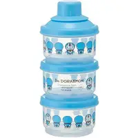 在飛比找樂天市場購物網優惠-小禮堂 哆啦A夢 日製 圓形塑膠三層奶粉罐 透明奶粉罐 奶粉
