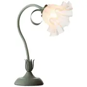 Retro Flower Lily Table Lamp Creatives Table Lamp Unique Diy Lily of the Valley Lamp for Bedroom, Bedside,US Plug Green
