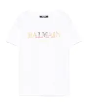 Balmain Kids Logo Embroidered Crewneck T-Shirt 6Y,6,14Y,13Y,12Y,10Y white