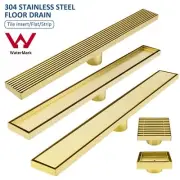 Brushed Gold Bathroom Tile Insert Linear Shower Grate Drain Center Waste SUS304
