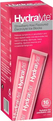 Electrolyte Ice Blocks Strawberry Kiwi Flavoured 16 Packs
