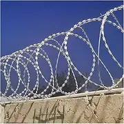 Razor Wire Barbed Wire Razor Wire Fence, Outdoor Galvanized Razor Wire Fence Protect Wire, Stretched Spiral Barbed Wire for Garden Yard Farm