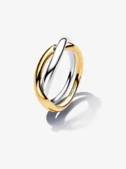 New Authentic Pandora Two-tone Entwined Bands Ring-163262C00