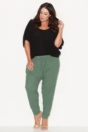 Woven Harem Pants--17-SS1246
