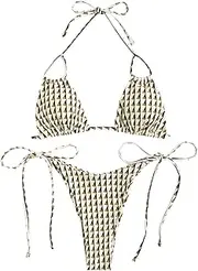 [ZAFUL] Women Strapless Ribbed High Cut Bandeau Bikini Set