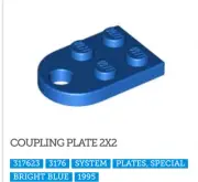NEW LEGO! COUPLING PLATE 2X2 BRIGHT BLUE QTY 4