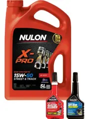 Nulon X-Pro 15W-50 Engine Oil 5L + Anti-Wear Treatment & Petrol Injector Cleaner