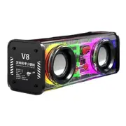 V8 Transparent Bluetooth Speakers RGB Light Outdoor Sports Bluetooth Audio7736