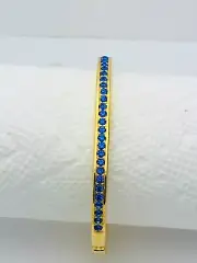Signed Swarovski Vintage Sapphire Blue Crystal Channel Set Bangle ￼ Bracelet New
