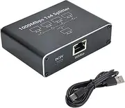 Ethernet Switch 1 to 4 High Speed 1000Mbps, Ethernet Switch with Power Cable, Network Switch for Cat5/5e/6/7/8 Cables Ethernet Hub (4 Devices Connected to The Network at The Same Time)