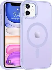 VENINGO iPhone 11 Case, Skin-Friendly Frosted Matte Anti-Fingerprint Translucent Phone Cover Compatible with Magsafe, Drop Protection Shockproof Full Body Protective Cases for iPhone 11 6.1", Purple