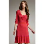 全新 美國名牌 NANETTE LEPORE HOKEY POKEY DRESS 紅色喜氣 針織毛衣洋裝