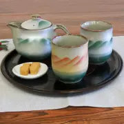 Pair Teacup Teapot Set Kutani ware Renzan pottery Made Japan Traditional Craft