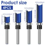 4Pcs Pattern Flush Trim Router Bit Set 1/4 inch Carbide Wood Router Bits xiISN