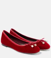 [Jimmy Choo] Jimmy Choo Elme velvet ballet flats AU 3 red