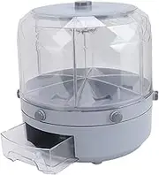 Food Dispenser Rotating Rice Dispenser 6 Grid Airtight Dry Food Storage Container with 360° Rotation for Kitchen Pantry Countertop (Aoutecenc2kzgtux4s-12)