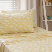 Jelly Bean Kids Clouds Single Bed Sheet Set - Yellow