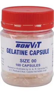 Bonvit Empty Gelatine Capsules Size 00 | 100 capsules