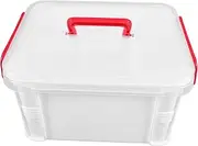 STOBAZA Multi Medication Storage Box Compact Emergency Kit Organizer for Household Medicine Handle for First Aid and Medical Supplies