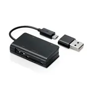 Elecom MRS-MBH10BK Card Reader USB 2.0 Equipped with Micro USB Connector