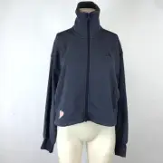 ADIDAS - WOMEN'S SMALL - BLUE LOVE FULL ZIP CROP SWEATSHIRT TRACK TOP