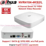 Dahua 4CH no-PoE 1SATA 4K NVR 1U AI Network Video Recorder H.265+ NVR4104-4KS2/L