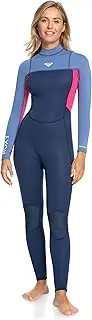 Roxy Womens Prologue 5/4/3mm Back Zip Wetsuit - Dark Denim - Lightweight - Fabrics: FREEMAX Neoprene at Body & Legs