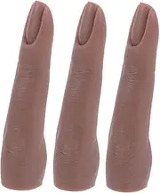 Beatifufu Nail Art Practice Hand 3pcs Fake Finger Nails Flexible Bendable Mannequin Fingers