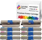 2 Sets BCMY Compatible Toner Cartridge for OKI 44973548 44973547 44973546 44973545 (2,200/1,100(BK/CMY) Pages) for OKI C301dn C321dn MC342 MC342dnw